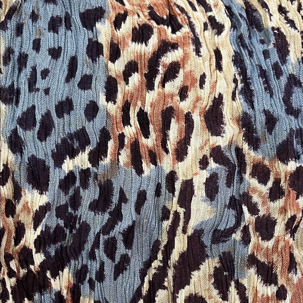 NWT Chaudry Leopard Print Patchwork Pleated Skirt… - image 7